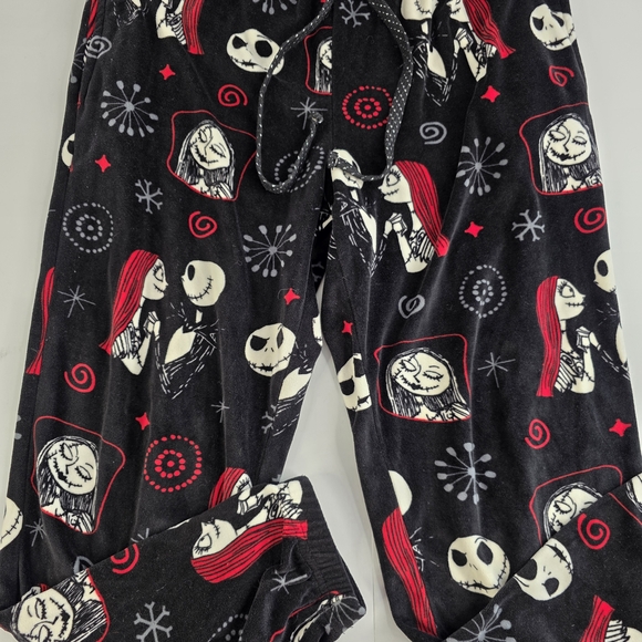 TNBC L Fleece Lounge Pants Jack Sally Nightmare Before Christmas 1505-CM - Picture 2 of 4